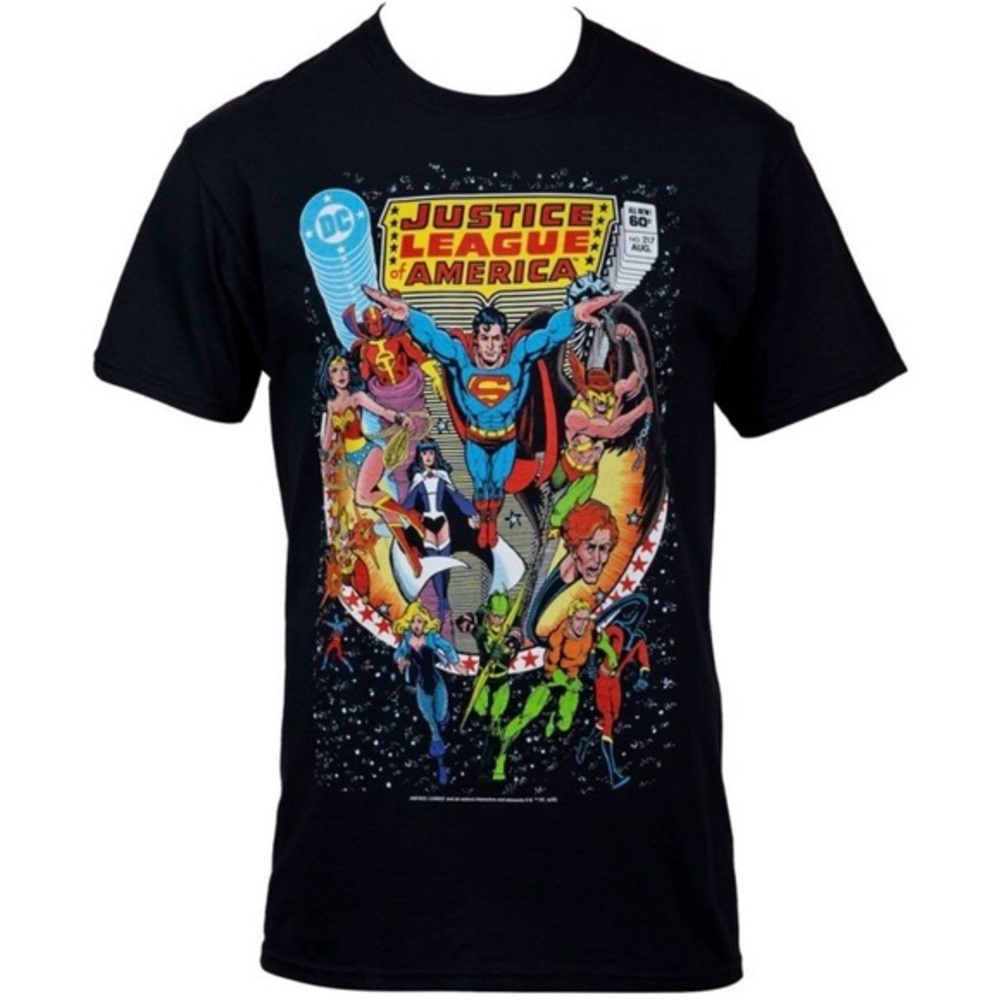 DC Comics Justice League of America Grey T-Shirt Unisex‎ Men’s XL